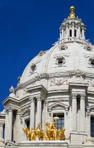 Minnesota State Capitol Dome and Horses St Paul MN